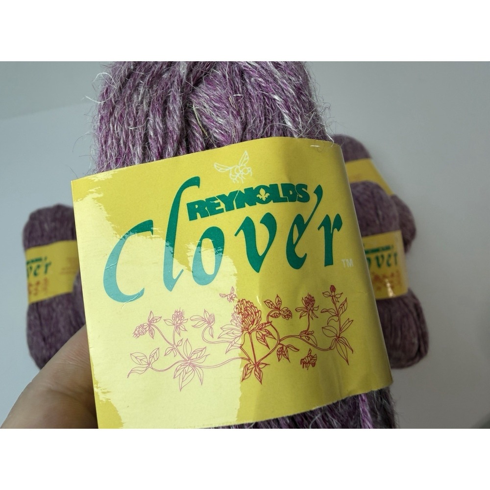 Reynolds Clover Yarn Linen and Acrylic Blend Light Worsted Purple Lot Of 10 - Picture 3 of 6